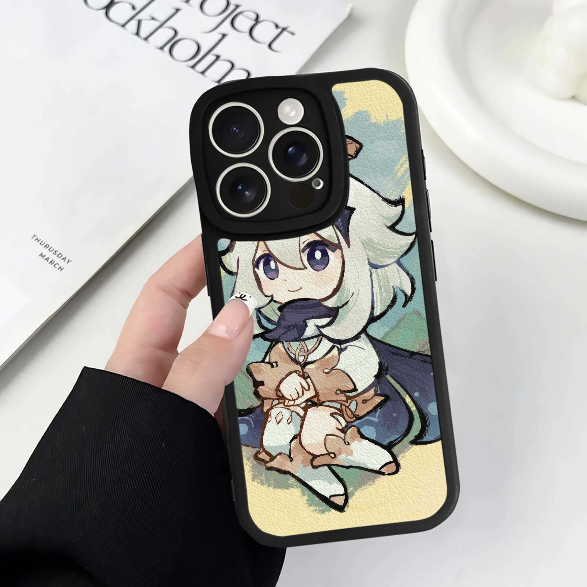げんし神 genshin 【iPhone 16シリーズ対応】シリコンスマホケース（レザー調） 材質：シリコン